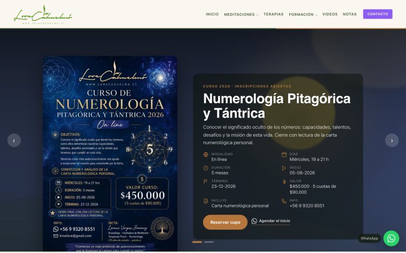 Sitio lorecahuelmo en escritorio